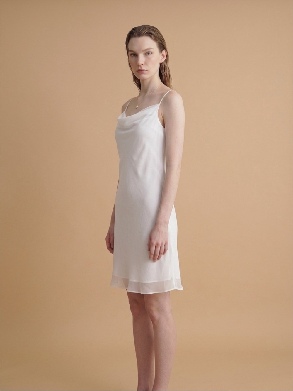Tash and Sophie Elegant White Draped Dress